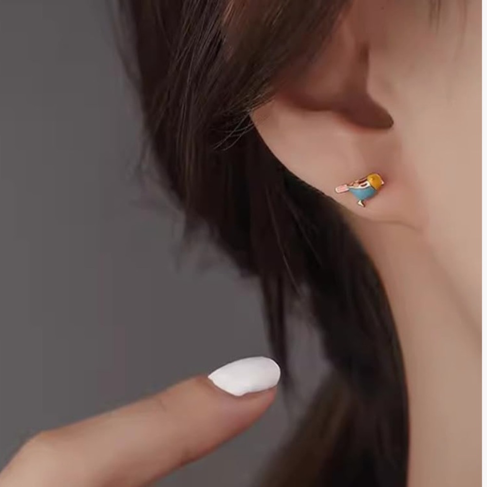 Colorful bird Stud Earrings